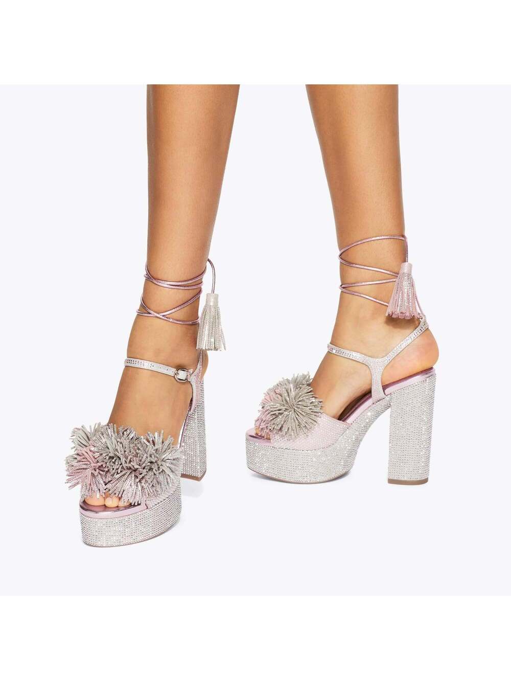 Kurt Geiger Pom Tie Platform Metallic Pastel EU 39 / US 8